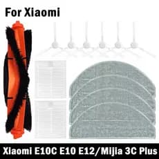 Para Xiaomi Robot Vacuum E10 E10C E12 Robô Aspirador Acessórios De Limpeza Escova Lateral Principal Filtro Esfregão