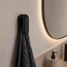 Kit Suporte Porta Toalha Banheiro Gancho Para Toalha De Rosto e Toalha De Banho PRETO