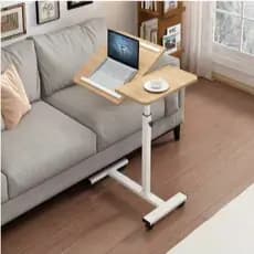 Mesa para laptop com rodas, altura ajustável, tampo de MDF inclinável