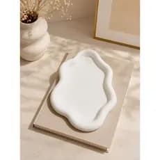 Bandeja Decorativa de Mesa Minimalista Branca | Porta Joias | Porta Chaves