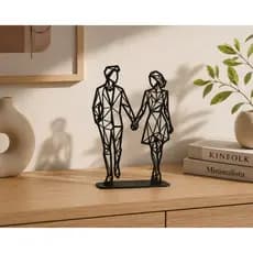 Escultura Decorativa Casal Geométrico Minimalista | Decoração low poly | Item Decorativo em 3D