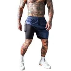 Shorts DRY FIT Para Academia Bermuda 2 em 1 Forrados Com ELASTANO e Bolso interno