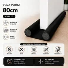 Veda Porta Proteção Ajustável Protetor de Porta Rolinho Duplo 80cm Comprimento