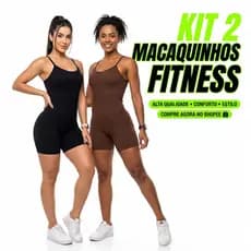 Kit 2 Macaquinhos Fitness Feminino  Zero Transparência Academia Corrida Yoga Pilates Caminhada