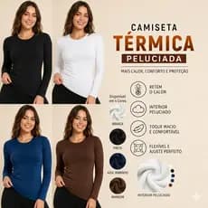 Kit 2 ou 3 Blusa Térmica Segunda pele  feminina Peluciada por Dentro Dry Fit Flanelada Modelagem slin