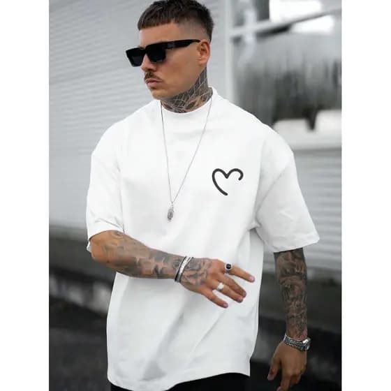 Camisa Camiseta Oversized Basic Streetwear Masculina Unissex Algodão Love Confortavel