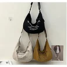 Bolsa feminina de tecido grande fechamento de pressão