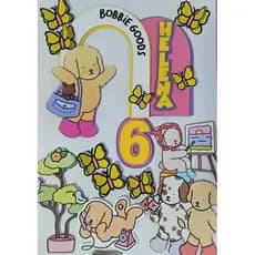 Topo de bolo personalizado com nome e idade 3D Bob Gods menina/ Bobie/ Gody/ Topper/