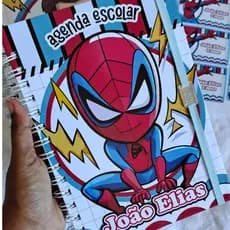 Agenda escolar 2026 personalizada Homem Aranha