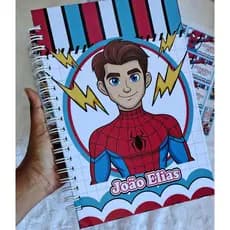 Caderno universitário personalizado Homem Aranha - Caderno 10 materiais