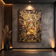 Quadro Decorativo Pintura de Leonardo Vinci Grego Antigo Decoração Luxo Quarto Sala Hall