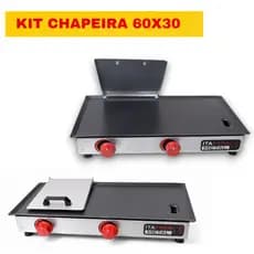 Kit Chapa De Lanche para Hamburguer Semiprofissional A Gás 60x30