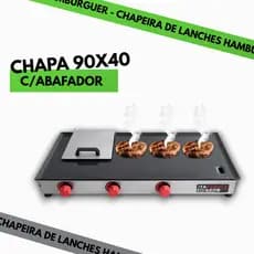 CHAPEIRA SEMIPROFISSIONAL 90X40 PARA LANCHES, HAMBÚRGUES E PORÇÕES