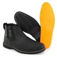Botina Country Cowboy Rural Bota Masculina Chelsea Confortável Couro Legítimo