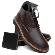 Kit Sapato Social Masculino + Carteira + Cinto Casual Marrom Café Dia Dos Pais
