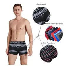Kit 5 Cuecas Boxer Box Men/Microfibra/Adulto/Revenda