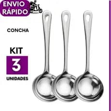 Conchas Concha para Feijão 3, 2 ou 1 un Aço Inox Premium Utensílio Cozinha Restaurante Buffet