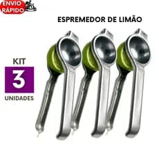 KIT 3 ou 2un Espremedor De Limão Aço Inox Manual Super Forte Premium para Casa Cozinha Bar Restaurante