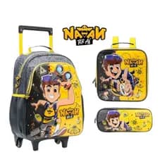 kit mochila Natan por Aí rodinhas lancheira estojo mochila escolar infantil Natan por Aí carrinho