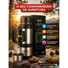 Garrafa Térmica 2L Inox 304 Grande 2000ml garrafa  de café ,Quente 24h Frio 36h Camping Trabalho Viagem Super Resistente