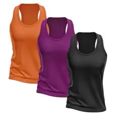 Kit 3 Regata Nadador Feminina Dry Fit Proteção Solar UV Fitness Academia Treino Blusinha Regatas