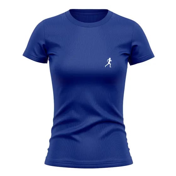 Camiseta Feminina Manga Curta Proteção Solar UV Estampada Mulher Correndo