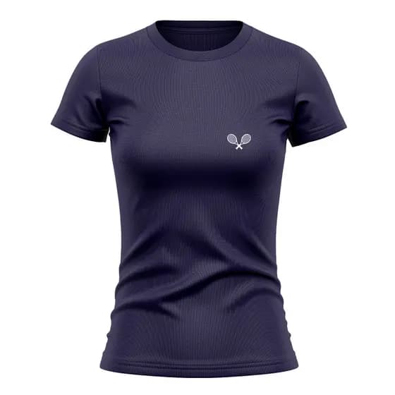 Camiseta Feminina Manga Curta Proteção Solar UV Estampada Raquete