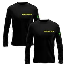 Kit 2 Camisetas Masculina Uniforme Segurança Manga Longa