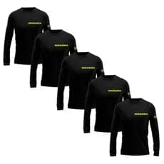 Kit 5 Camisetas Masculina Uniforme Segurança Manga Longa