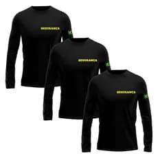 Kit 3 Camisetas Masculina Uniforme Segurança Manga Longa