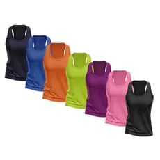 Kit 7 Regata Nadador Feminina Dry Fit Proteção Solar UV Fitness Academia Treino Blusinha Regatas