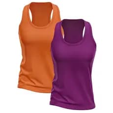 Kit 2 Regata Nadador Feminina Dry Fit Proteção Solar UV Fitness Academia Treino Blusinha Regatas