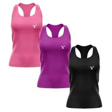 Kit 3 Regatas Nadador Estampada Agachamento