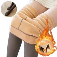 Meia-Calça Térmica Forrada Peluciada Translúcida De Lã Quente Feminina Para Inverno Tamanho Unico - Veste do 36 ao 46