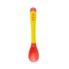 Kit Colher infantil Termo Sensível Proteção Silicone Para Bebe AMARELA
