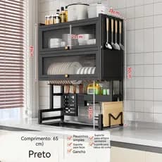 Escorredor Suspenso Prateleira para Pia de Cozinha Inox Brinde Organizador Premium
