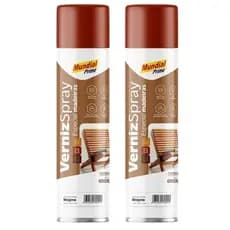 KIT 2 UNIDADES - Verniz Spray Para madeira 400ml Mundial Prime - Várias cores