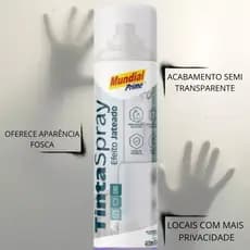 Tinta Spray Com Efeito Jateado Aparencia Fosco Vidro Fosco - Mundial Prime