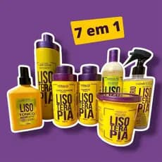 Kit 7 em 1 Lisoterapia - Progressiva Shampoo Condicionador Protetor Térmico Tônico Capilar Máscara