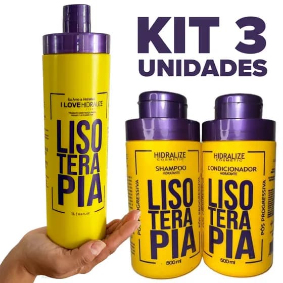 Kit Progressiva Lisoterapia Sem Formol + Shampoo e Condicionador Pós Progressiva