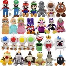 Super Mario Plush Toy Bonecas De Pelúcia Bowser Princesa Pêssego Yoshi Luigi Sapo Figuras Suaves Presentes Para Crianças