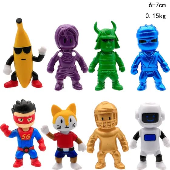 8Pcs/Set Stumble Guys Anime Figura Brinquedos Bonecos De Jogo PVC Modelo Figuras Crianças Aniversário Presentes De Natal
