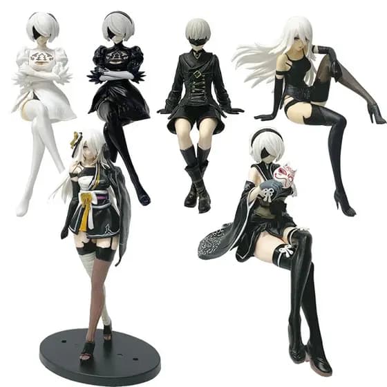 Anime Nier : Automata Yorha Tipo A2 2B 9S Figuras Boneca Modelo Enfeites De Mesa Estatuetas Colecionáveis Brinquedo