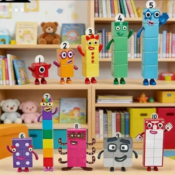 Numberblocks Dos Desenhos Animados Figuras De Ação Anime Modelo Educacional Bonecas Desktop Decoração Do Carro Brinquedo