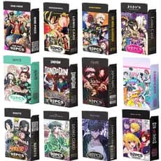 92 Pçs Anime Lomo Cartões Naruto Demon Slayer Dragon Ball Cartoon Série Fotográficos Cartão Postal Fãs Presente