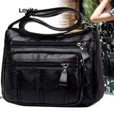Bolsa de Ombro Feminina Pequena com Zíper, Casual e Simples L63AD383