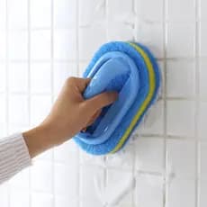 Esponja de limpeza para cozinha, banheiro e lavabo, escova de vidro montada na parede, escova de banheiro para limpeza d
