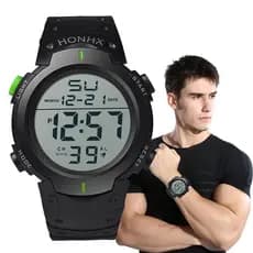 Relógio digital LED Cronômetro impermeável de silicone Esporte de borracha