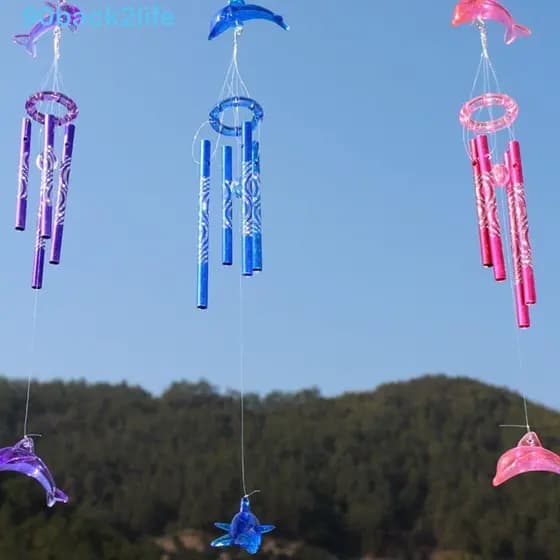 Cristal para Casa Jardim Sino de Vento Criativo Bênção Golfinho
