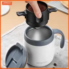 Máquina de Café Portátil Dobrável Filtro de Café em Aço Inoxidável Alça Reutilizável Secador por Gotejamento Sem Papel